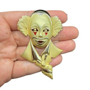 Vintage Jewelry Clown Brooch Clown Pin